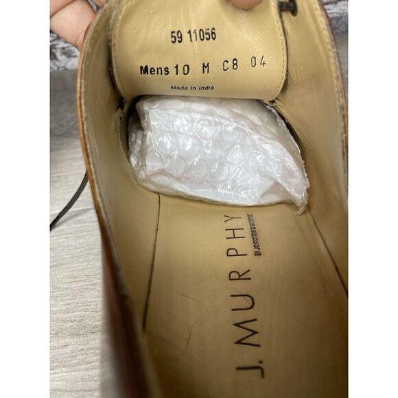 Johnston Murphy J. Murphy Brown Leather Cap Toe Oxford Dress Shoes Men Sz 10M US main image 9